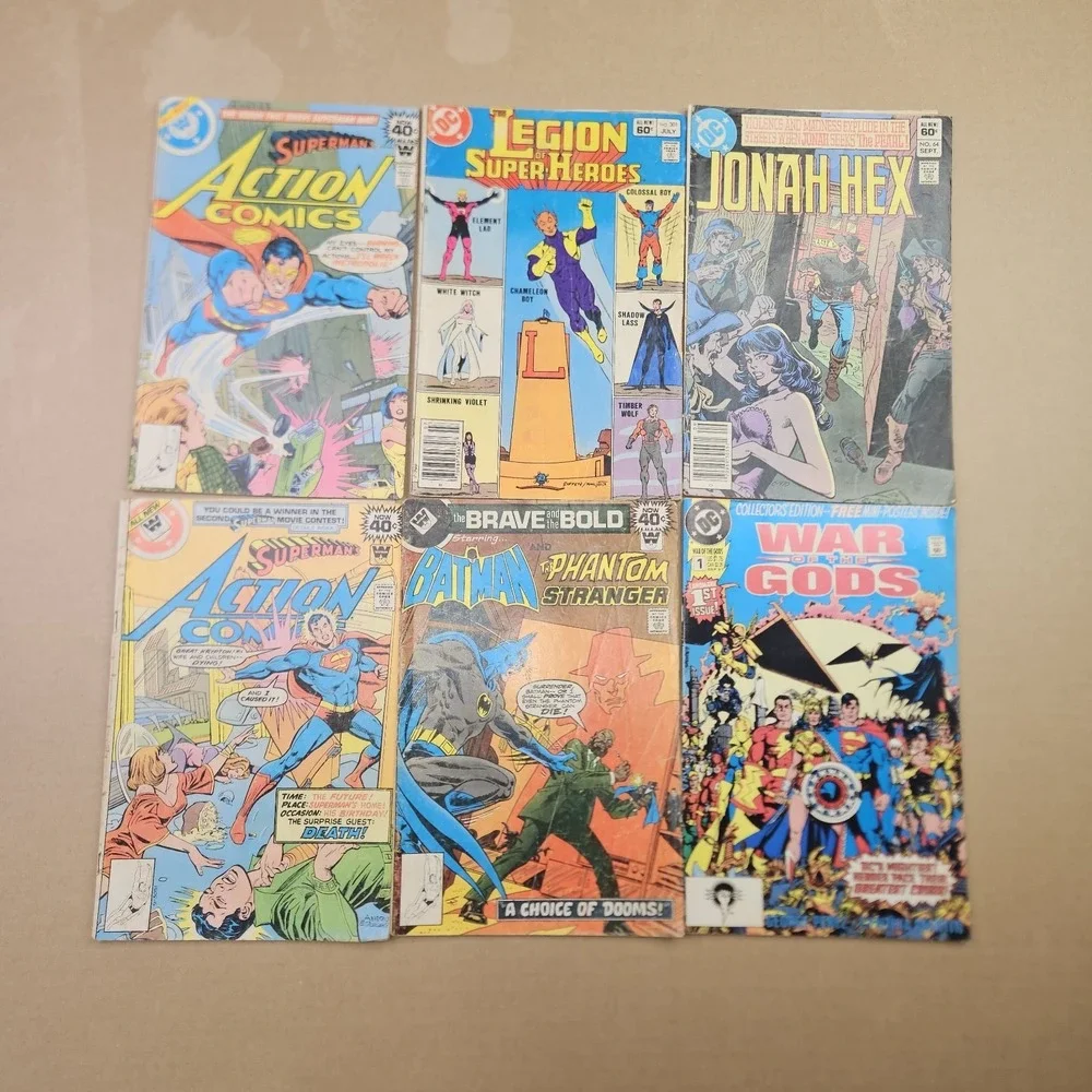DC COMICS Vintage Lot of 6 - Superman Action Comics, Batman, Jonah Hex, Legion